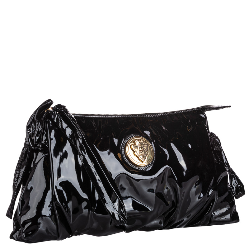 

Gucci Black Patent Leather Hysteria Clutch Bag