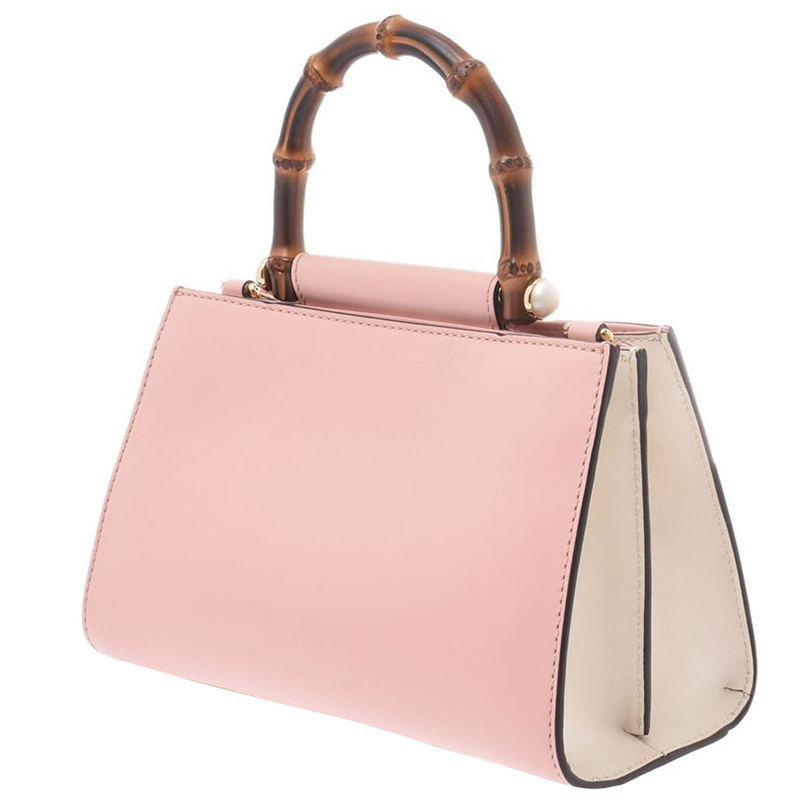 

Gucci Pink Calfskin Leather Top Handle Bamboo Bag