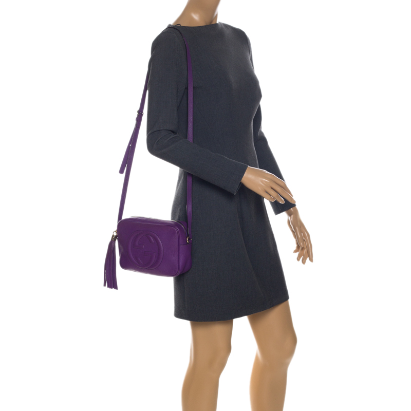 

Gucci Purple Leather Soho Disco Crossbody Bag