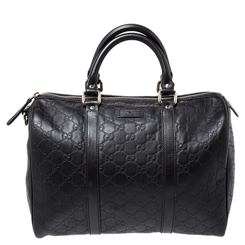 Pre Owned Gucci Dark Brown Guccissima Leather Medium Joy Boston Bag