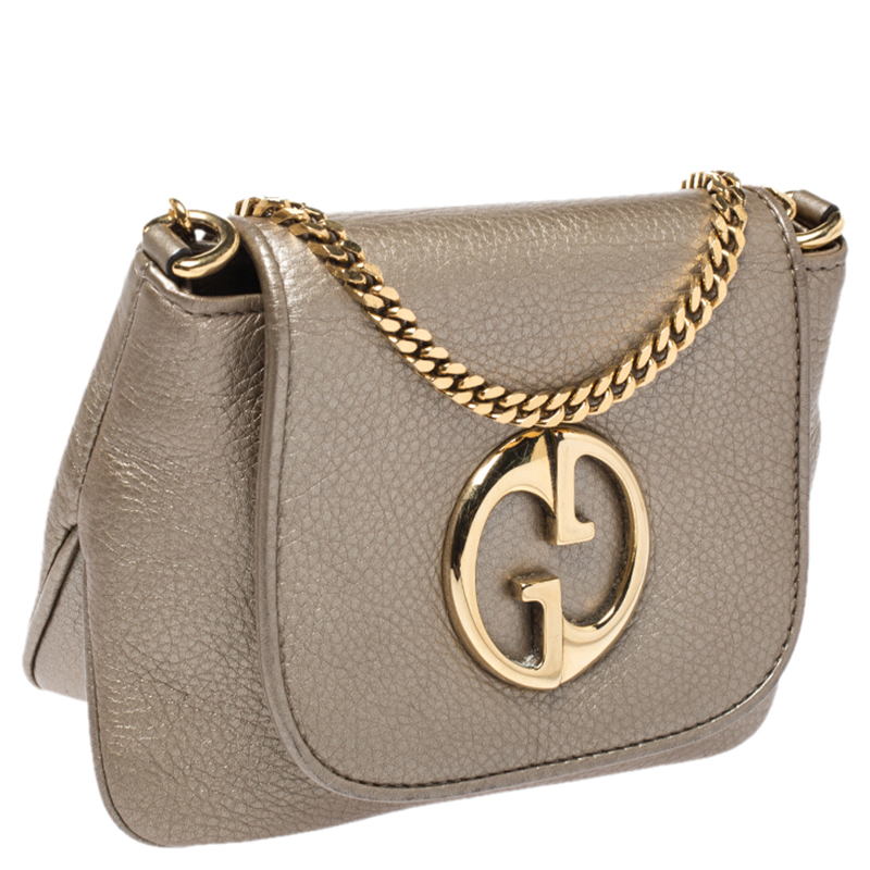 Gucci Gold Leather Small 1973 Chain Crossbody Bag Gucci | TLC