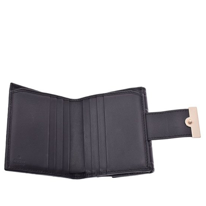 

Gucci Black Leather Guccissima Double Sided Wallet