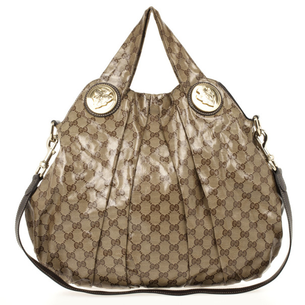 Pre Owned Gucci Medium Crystal Monogram Hysteria
