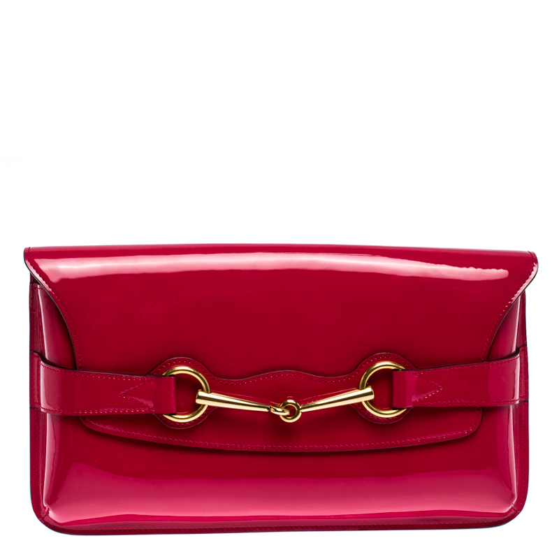 gucci patent leather clutch