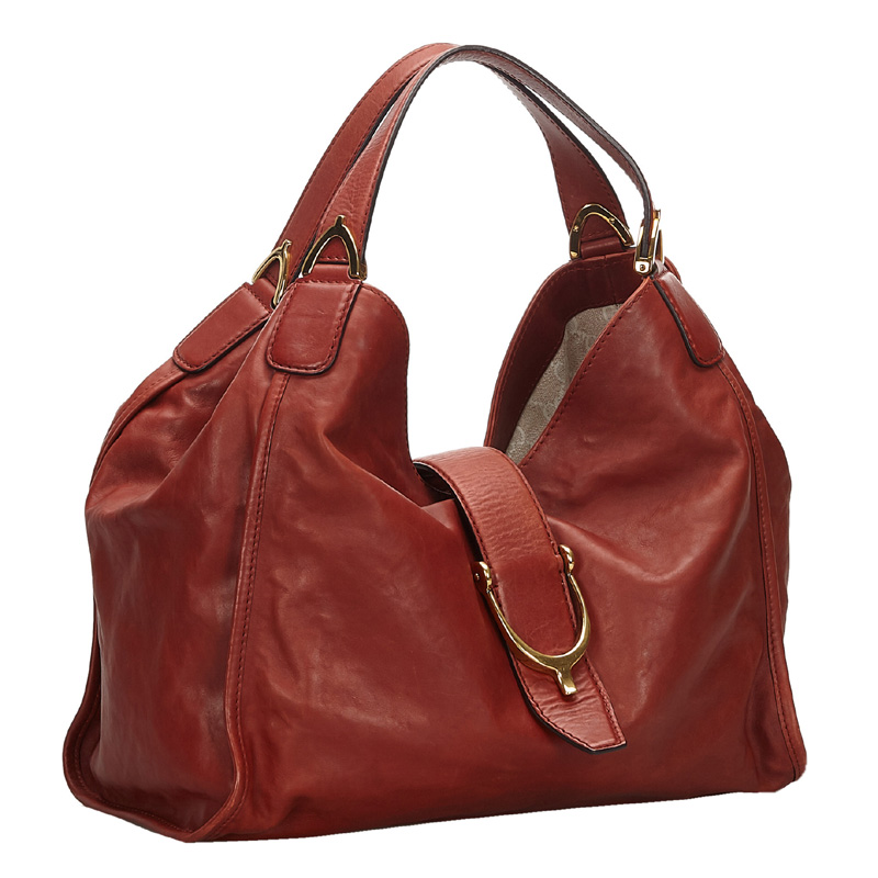 

Gucci Red Leather Stirrup Bag, Brown