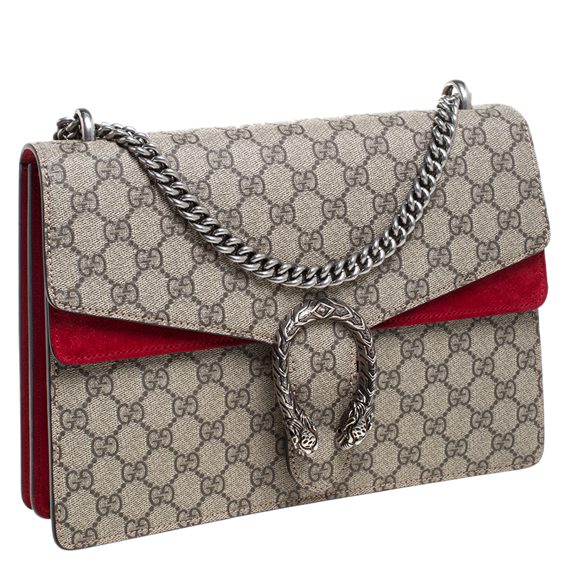 Gucci Dionysus Shoulder Bag GG Supreme Small Beige/Red