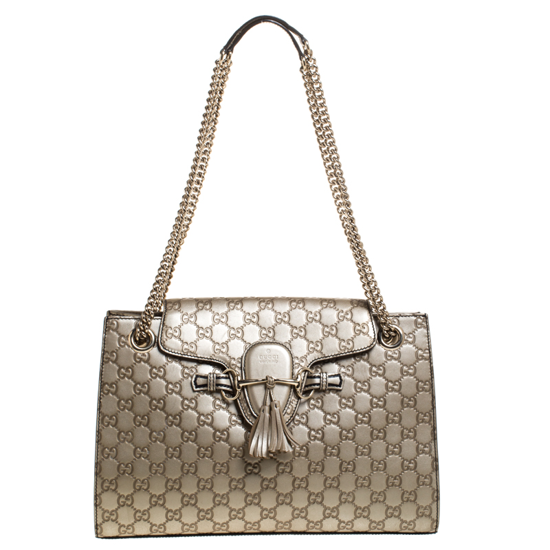 gucci emily guccissima chain shoulder bag