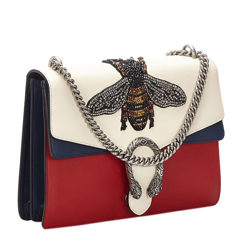 

Gucci Multicolor Leather Embellished Dionysus Medium Shoulder Bag, Red