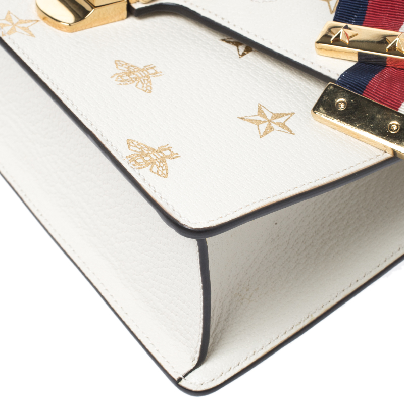 Gucci White Leather Bee and Stars Small Sylvie Web Bag ref.941207 - Joli  Closet