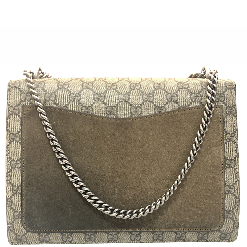 

Gucci Beige GG Supreme Canvas Medium Embroidered Dionysus Shoulder Bag