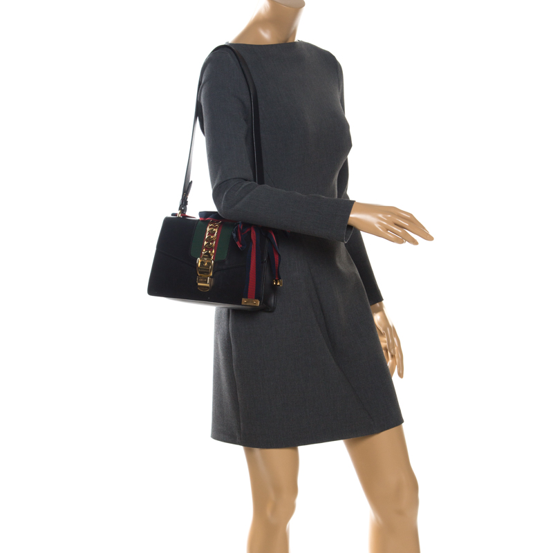 

Gucci Black Leather  Sylvie Shoulder Bag