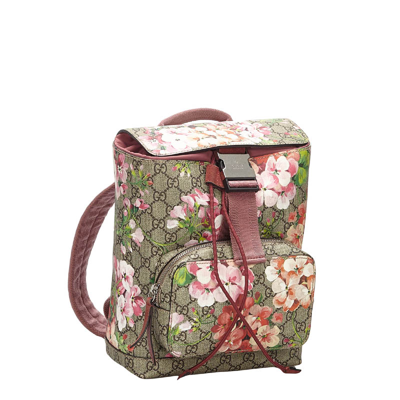 

Gucci Brown GG Blooms Canvas Backpack, Beige