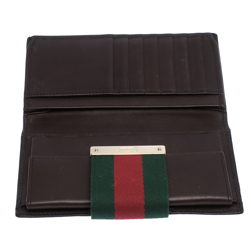 

Gucci Beige/Brown GG Canvas Web Continental Wallet