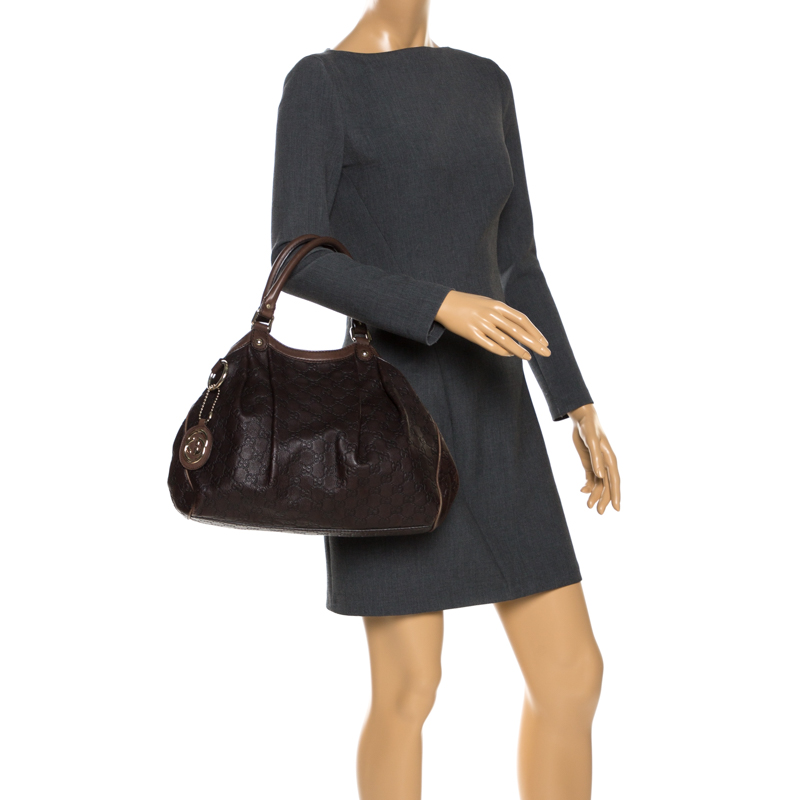

Gucci Dark Brown Guccissima Leather  Sukey Tote