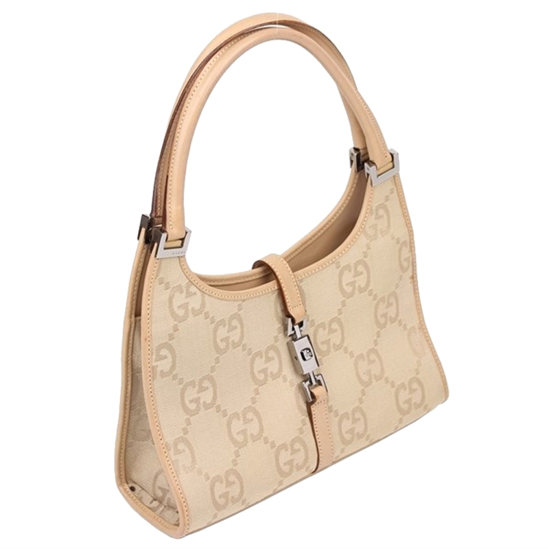 

Gucci Beige GG Canvas and Leather Jackie Bag