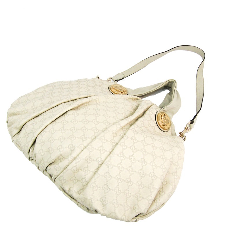 

Gucci Ivory Guccissima Leather Hysteria Bag, White