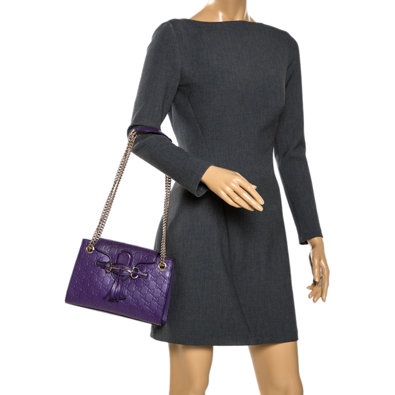 

Gucci Purple Guccissima Leather  Emily Chain Shoulder Bag