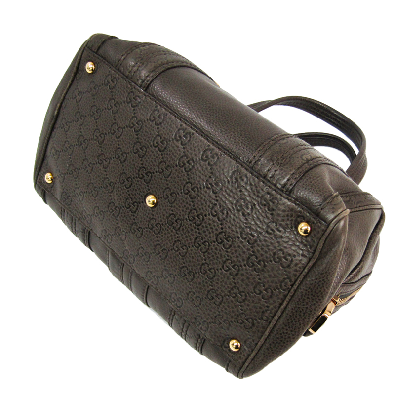 

Gucci Brown Leather Crest Boston Bag