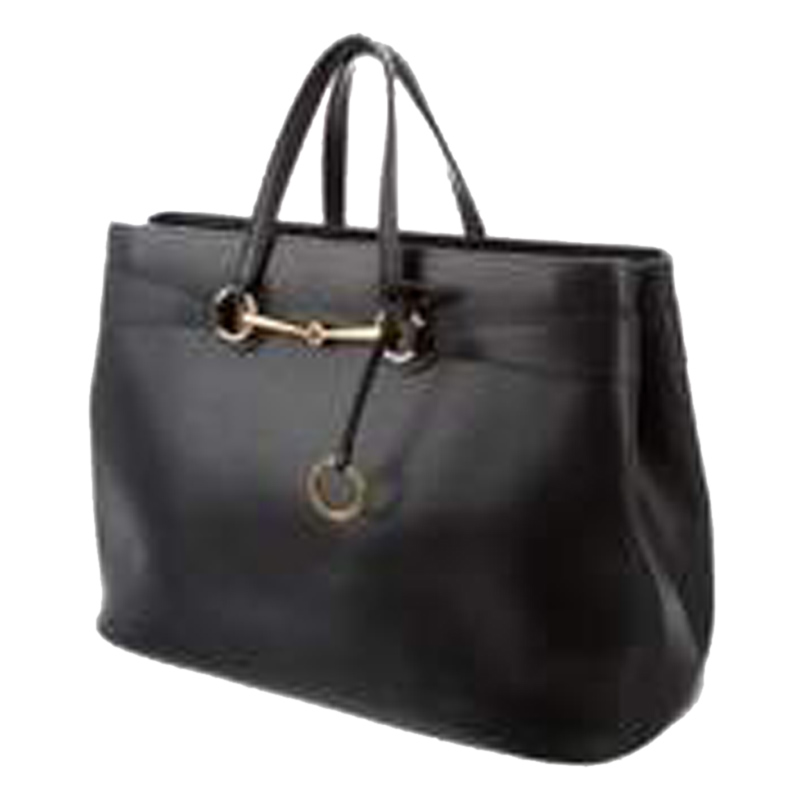 

Gucci Black Leather Bright Bit Tote