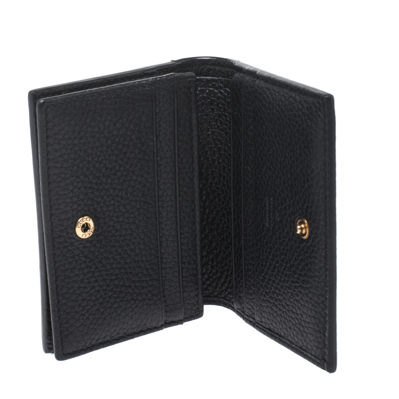 

Gucci Black Leather Animalier Card Case