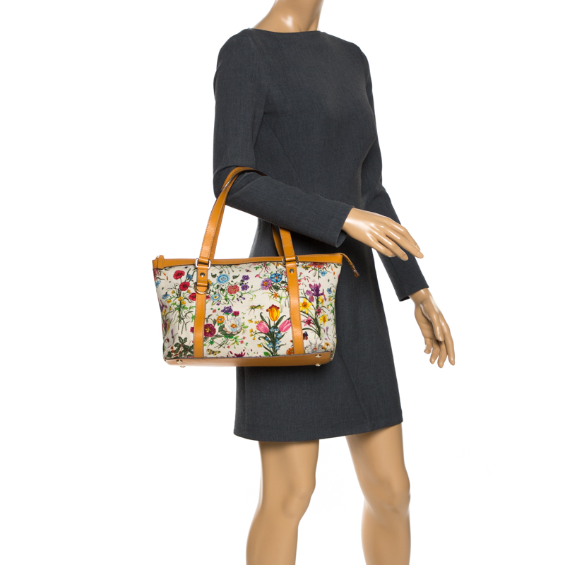 

Gucci Multicolor Floral Printed Canvas and Leather  Abbey Tote