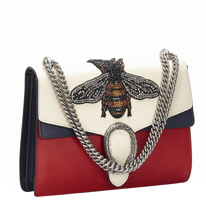 

Gucci Multicolor Leather Embellished Dionysus  Shoulder Bag, Red