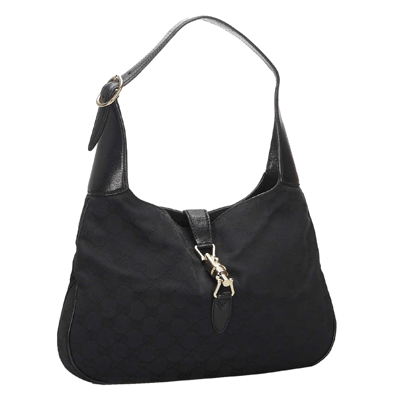 

Gucci Black GG Canvas Jackie Shoulder Bag