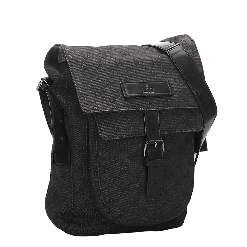 

Gucci Black GG Canvas Crossbody Bag