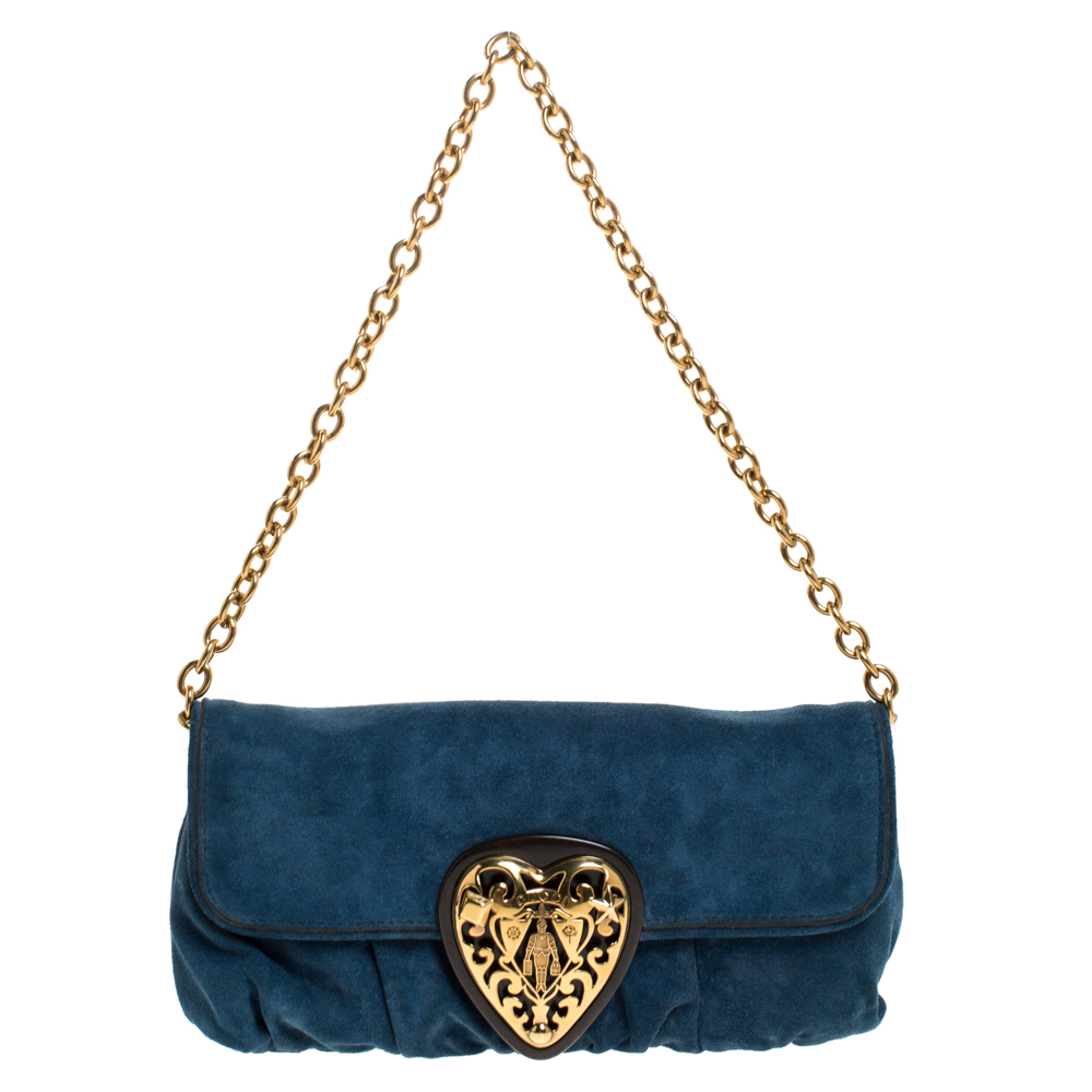 Gucci Blue Suede Hysteria Clutch Bag Gucci | TLC