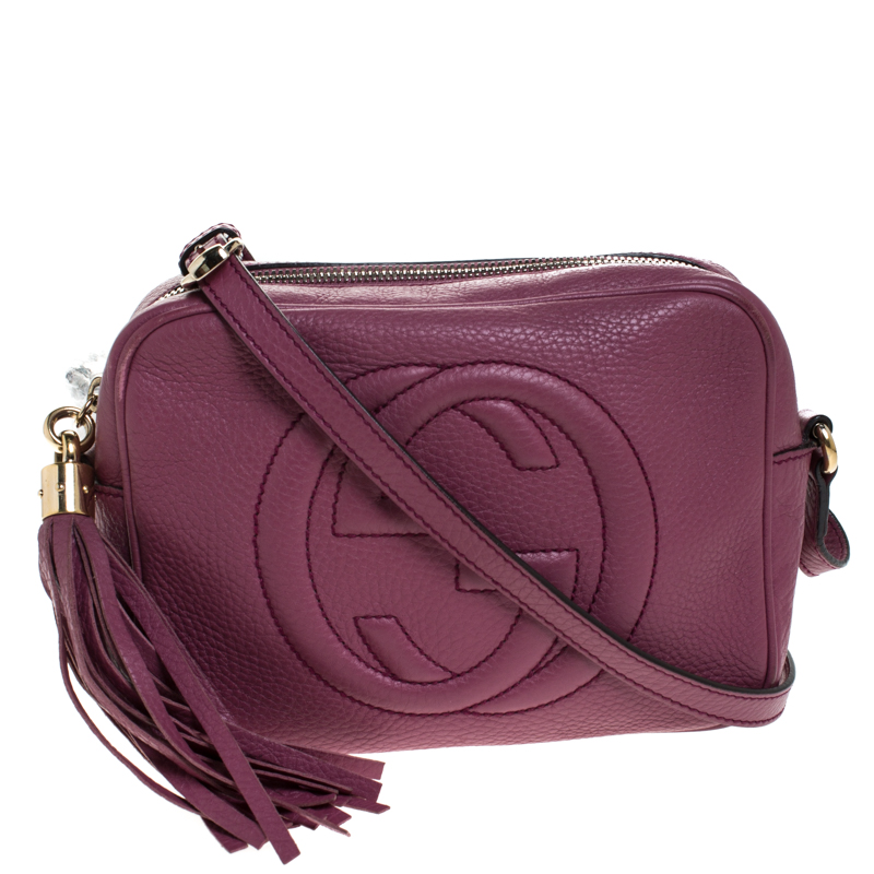 Pre-Owned Gucci Pink Leather Small Soho Disco Crossbody Bag | ModeSens