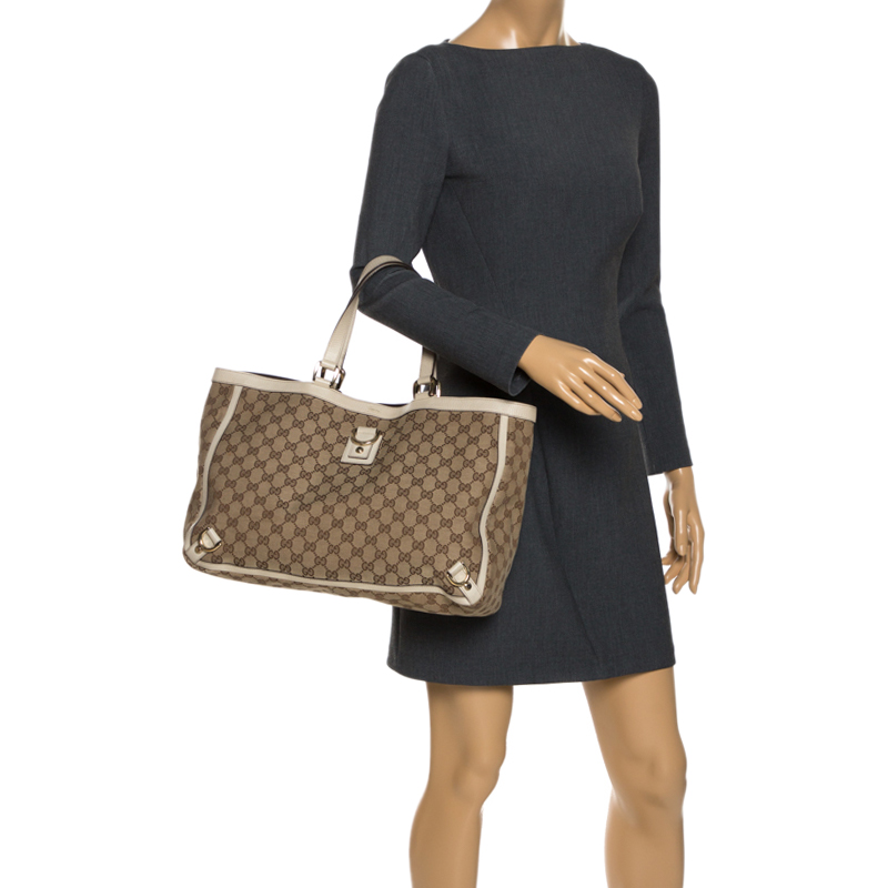 

Gucci Beige/Cream GG Canvas and Leather Abbey D-Ring Tote