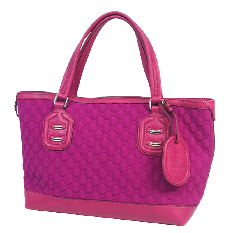 

Gucci Pink Neoprene Polyester Fabric Tote Bag