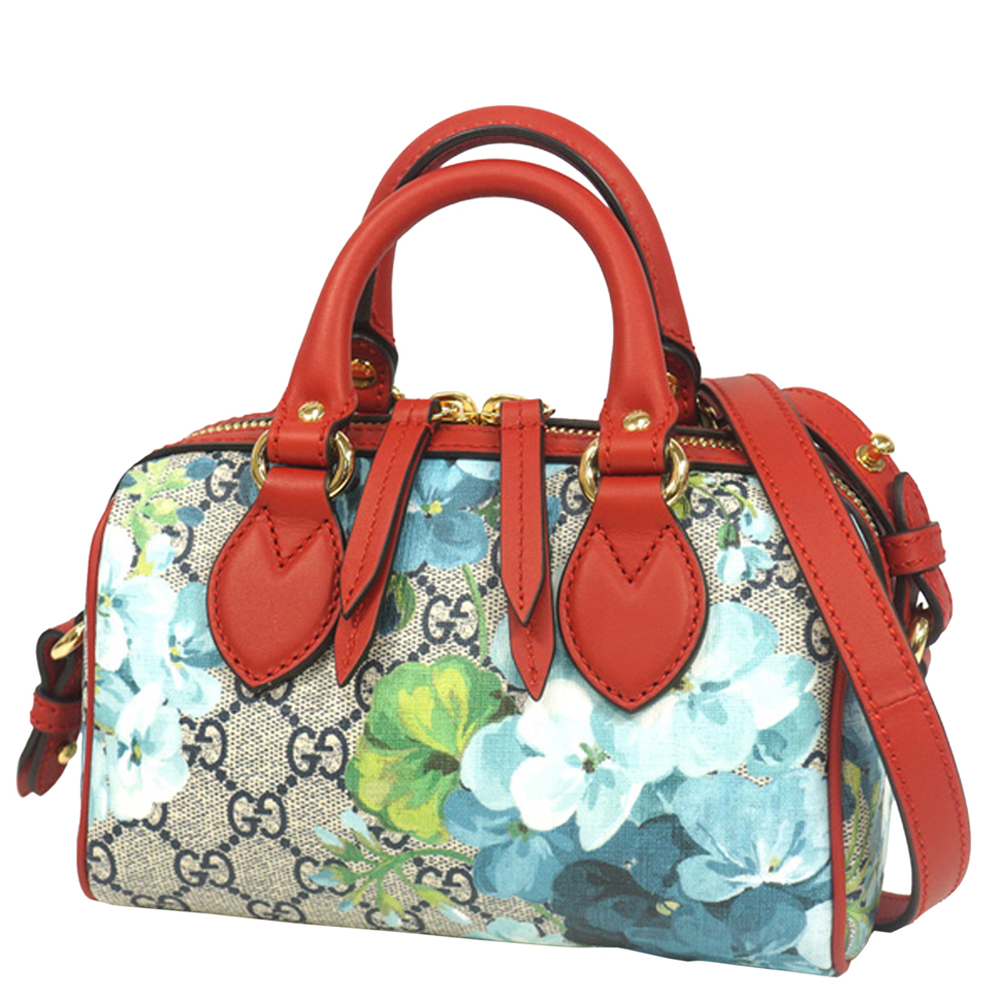 

Gucci Red GG Blooms Canvas Small Satchel, Multicolor