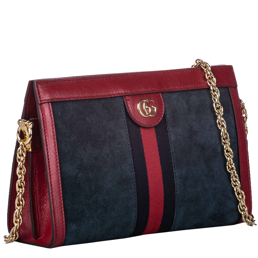 

Gucci Red/Blue Suede Small Ophidia Chain Shoulder Bag