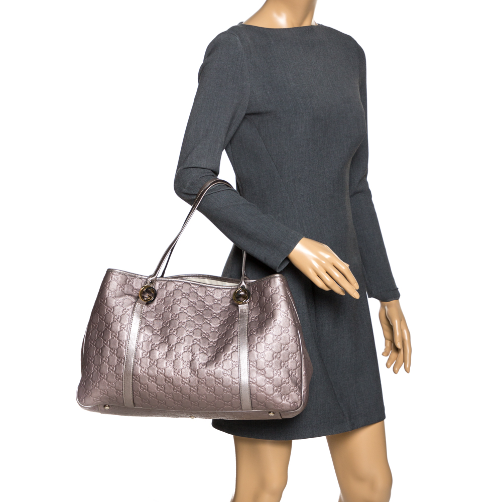 

Gucci Metallic Rose Gold Guccissima Leather Tote