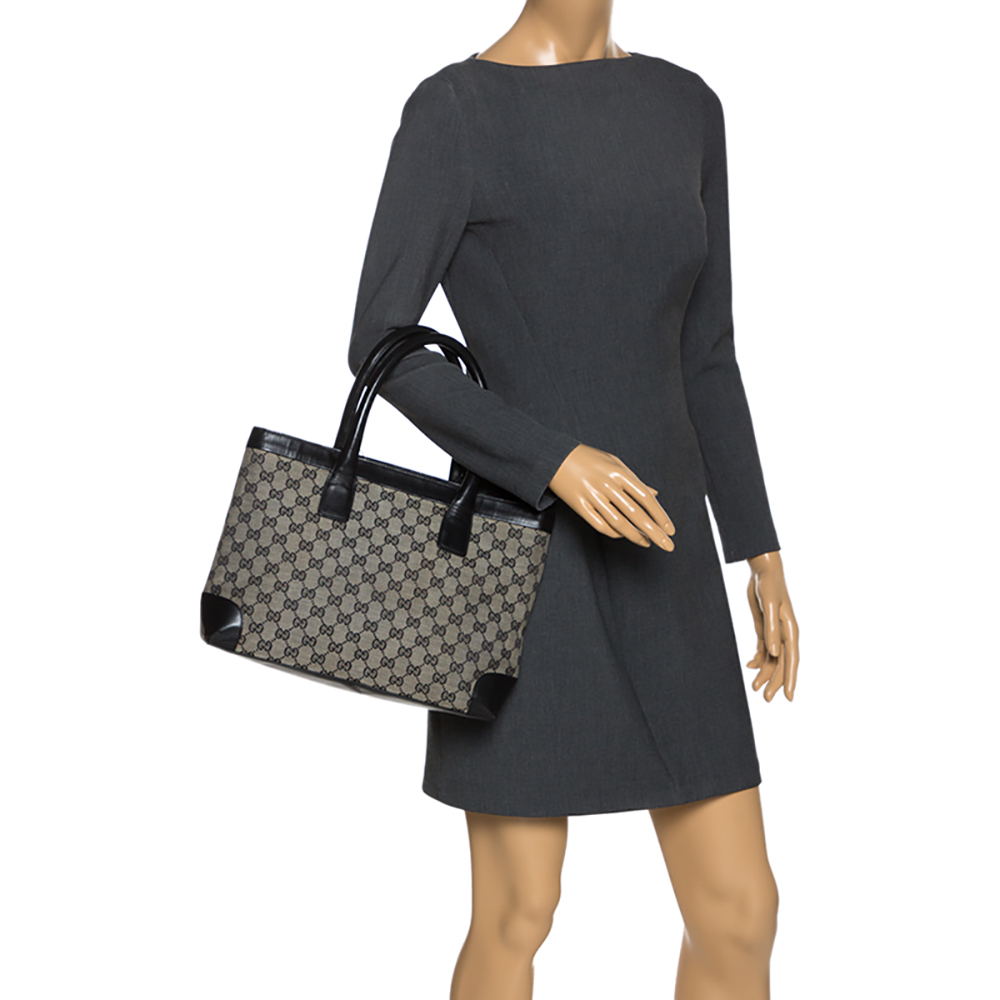 

Gucci Black/Beige GG Canvas Tote