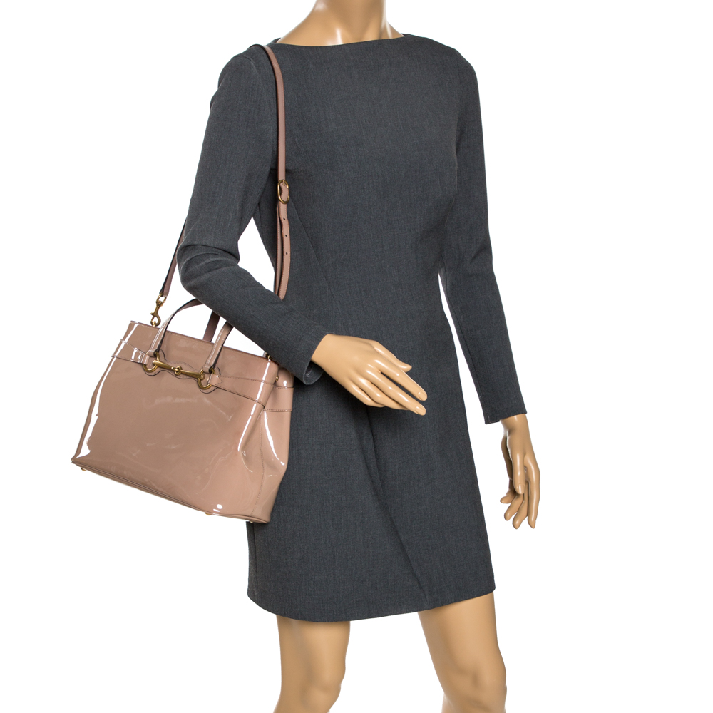 

Gucci Beige Patent Leather  Bright Bit Tote