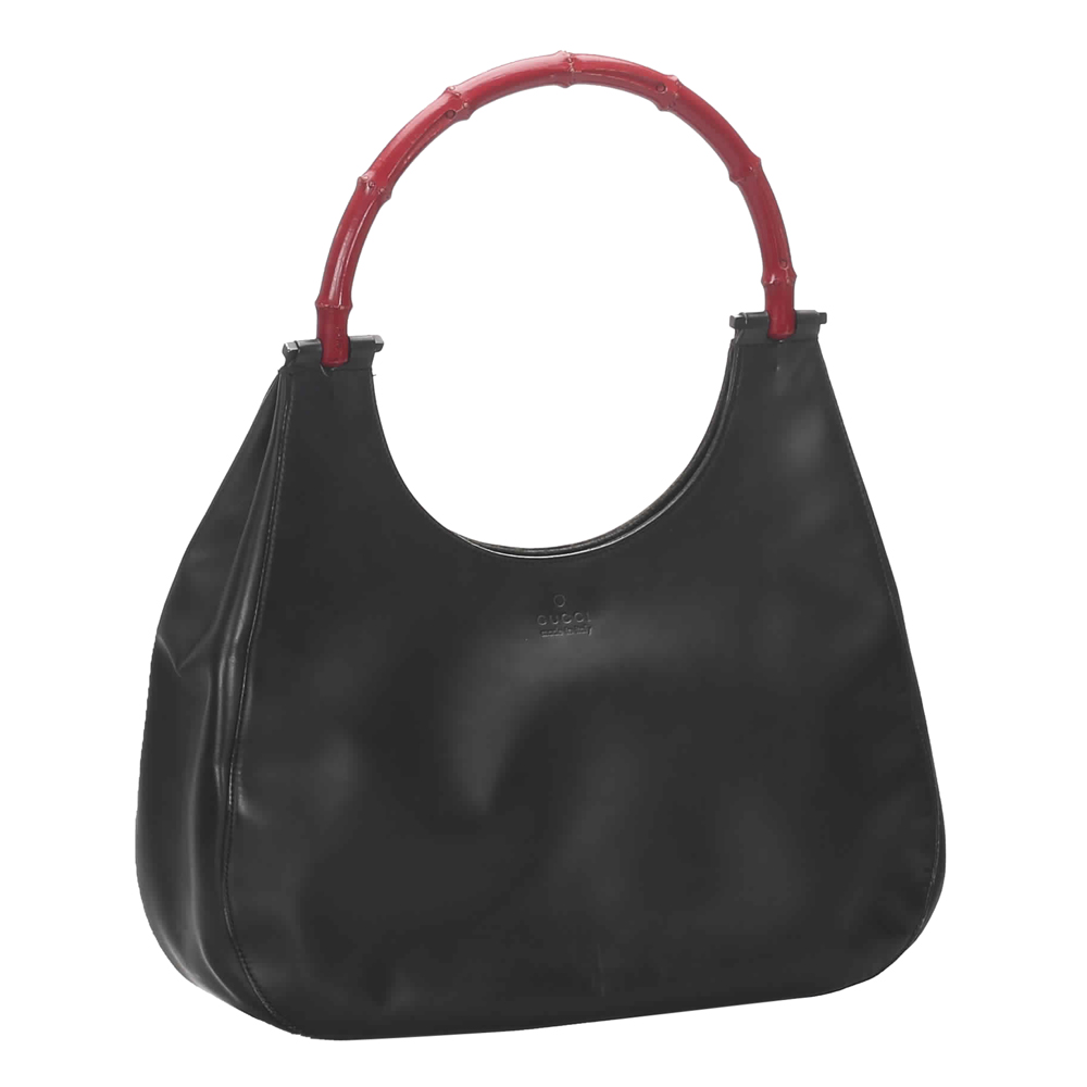 

Gucci Black/Red Bamboo Leather Shoulder Bag