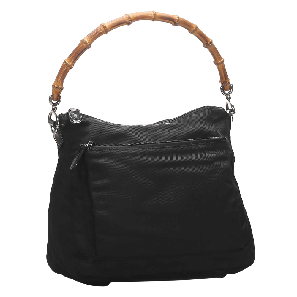 

Gucci Black Bamboo Nylon Shoulder Bag
