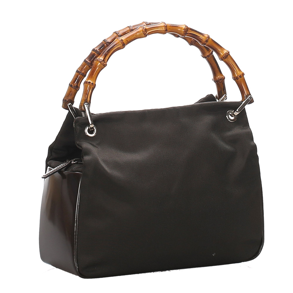 

Gucci Black Bamboo Nylon Top Handle Bag