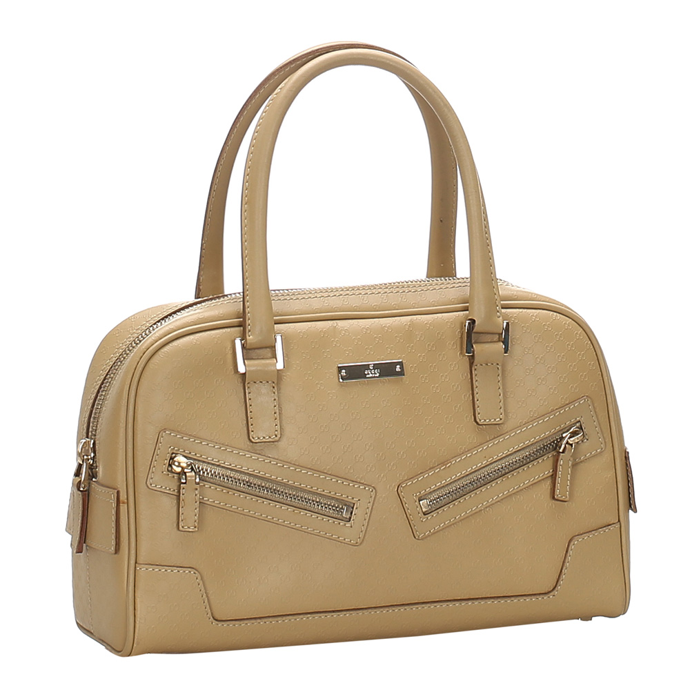 

Gucci Brown/Beige Micro Guccissima Leather Bowler Bag