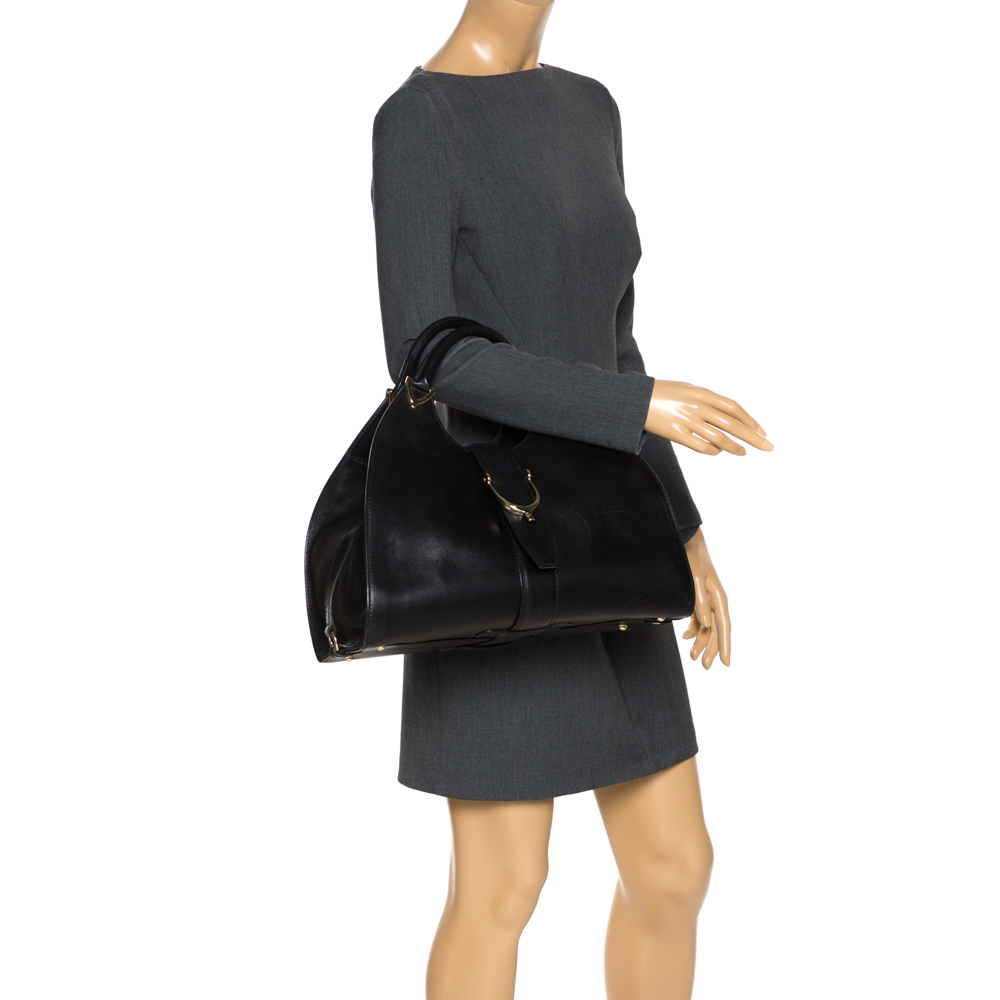 

Gucci Black Leather Stirrup Hobo