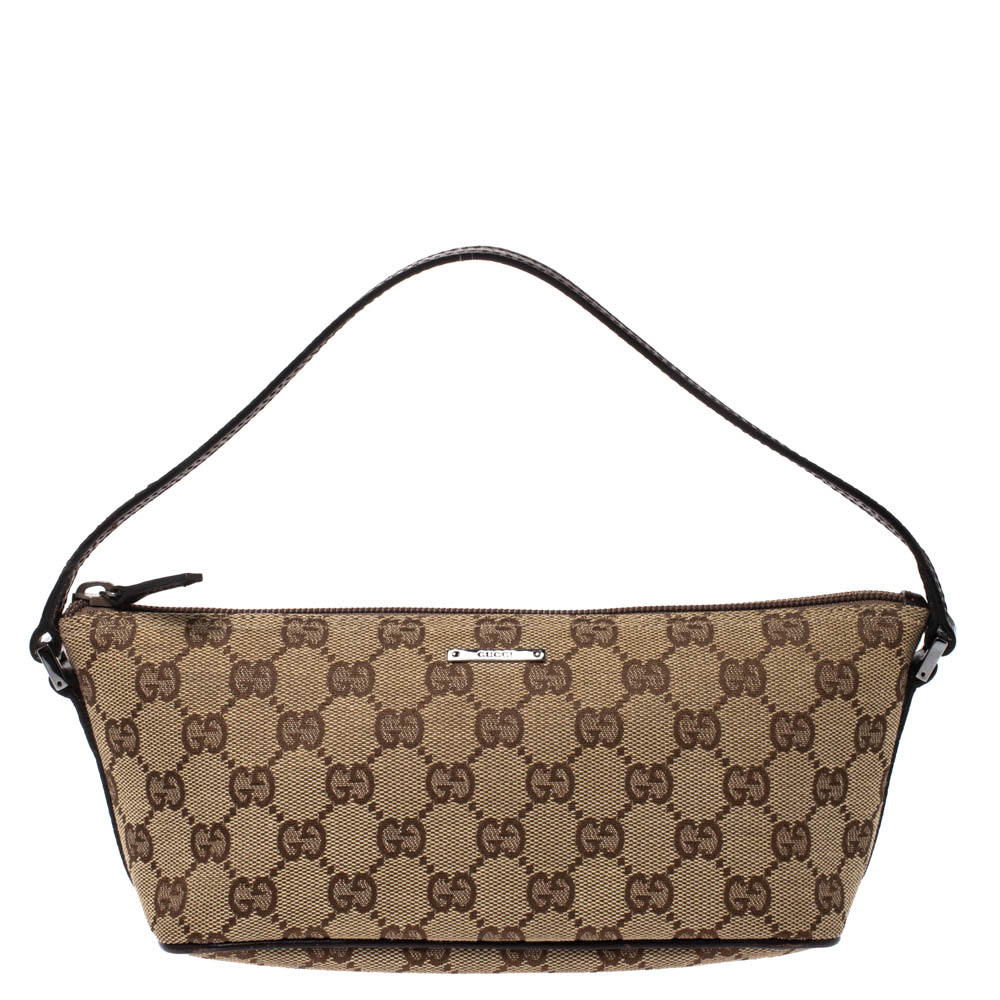 Gucci GG Canvas Boat Bag - Brown Shoulder Bags, Handbags - GUC1336621