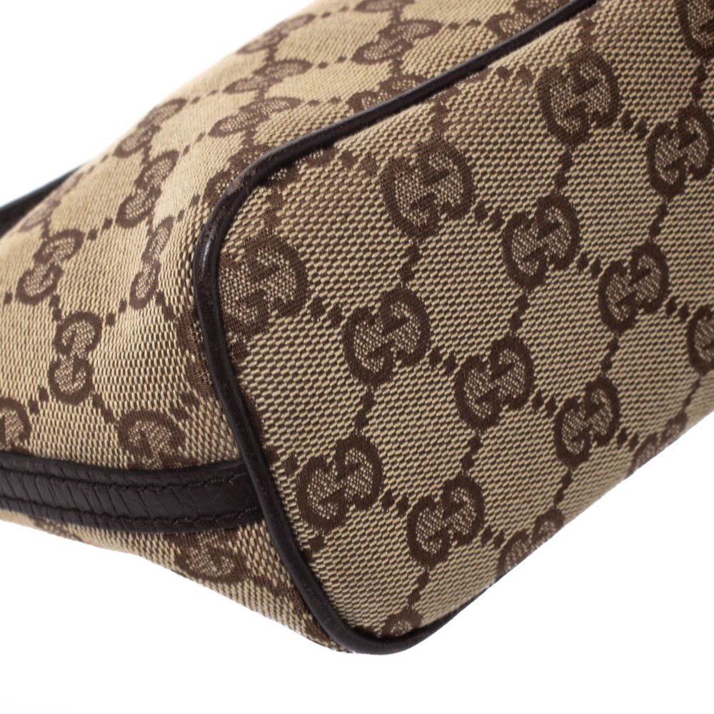 Gucci GG Canvas Boat Pochette - Brown Handle Bags, Handbags - GUC1336392