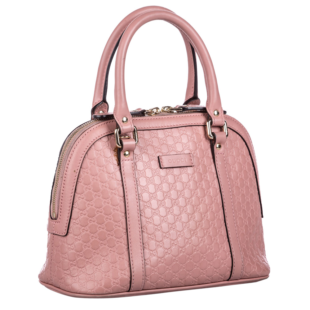 

Gucci Pink/Light Pink Guccissima Leather Mini Dome Satchel Bag