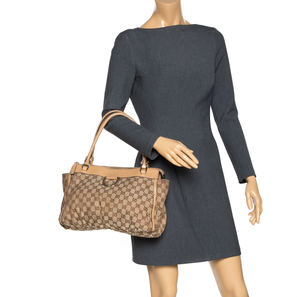 

Gucci Beige GG Canvas Abbey D Ring Satchel
