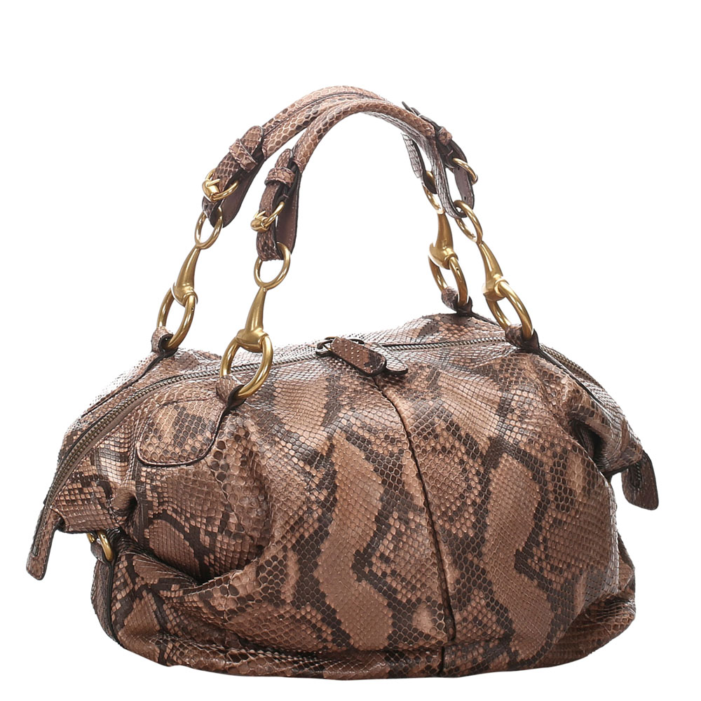 

Gucci Brown Python Icon Satchel