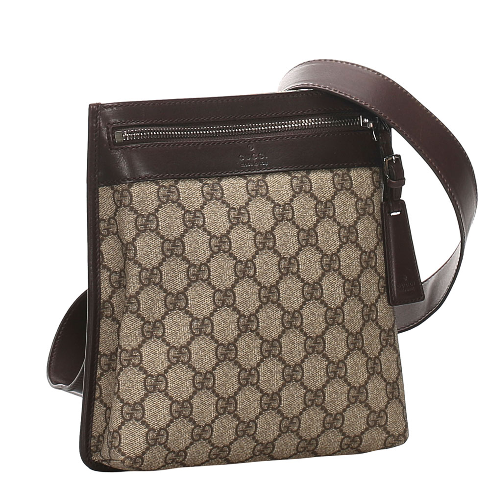 

Gucci Bronwn GG Supreme Crossbody Bag, Beige