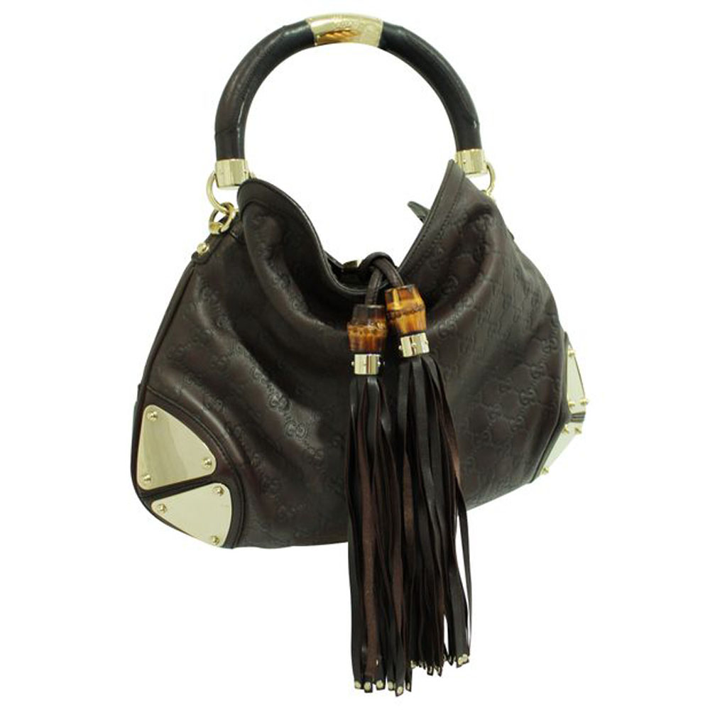 

Gucci Brown Embossed Leather Tote Bag
