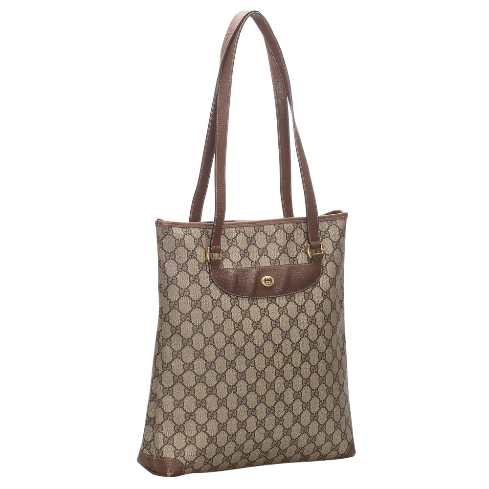 

Gucci Brown GG Canvas Plus Tote Bag, Beige